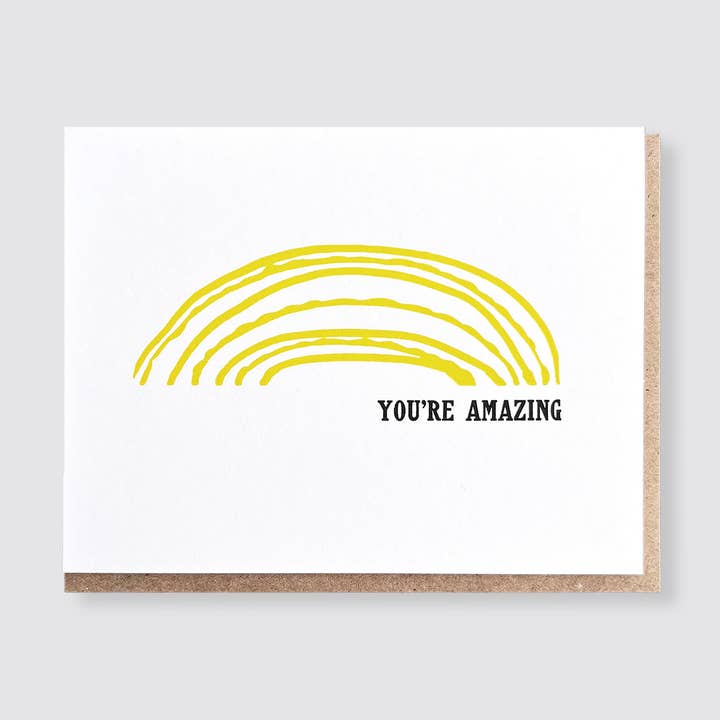 You're Amazing - Friendship Card for wholesale by True North Letterpress