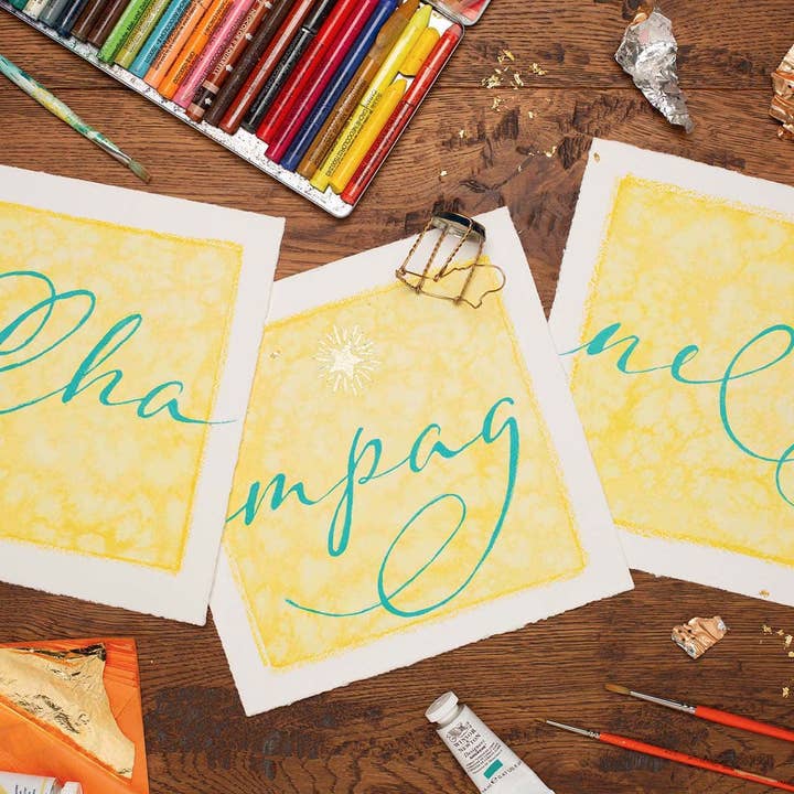 Tríptico, impressão fine-art, impressão artística Champagne por atacado de Holy Kaw Wall Art