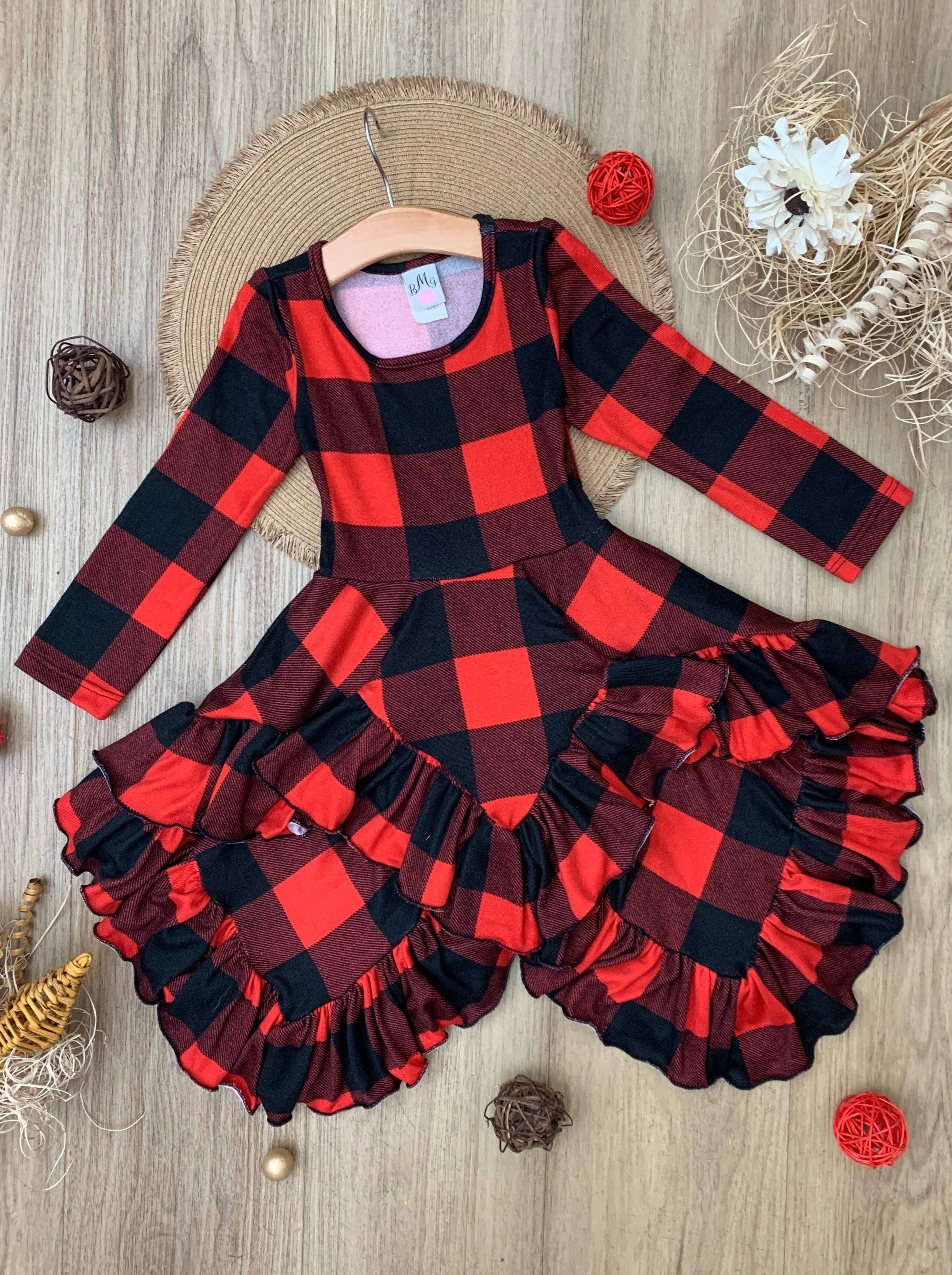 Red Style Queen Buffalo Plaid Tunic for wholesale on Faire0