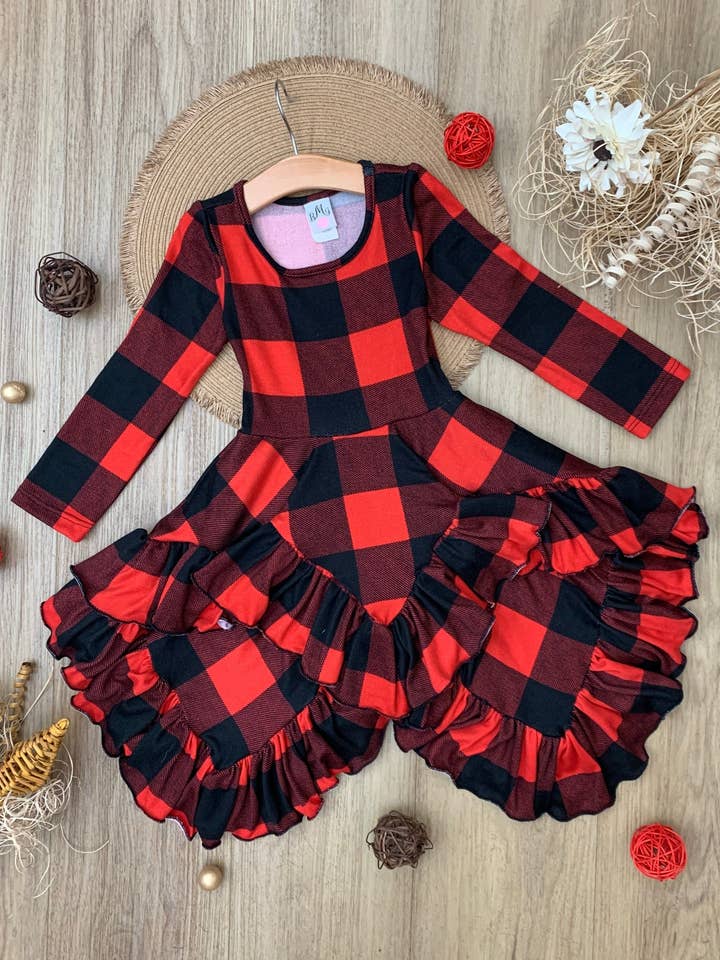 Red Style Queen Buffalo Plaid Tunic for wholesale on Faire