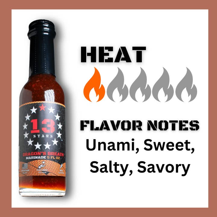 13 Stars Hot Sauce - Wholesale Marinade - Dragon's Breath - Marinade (12-Pack)1