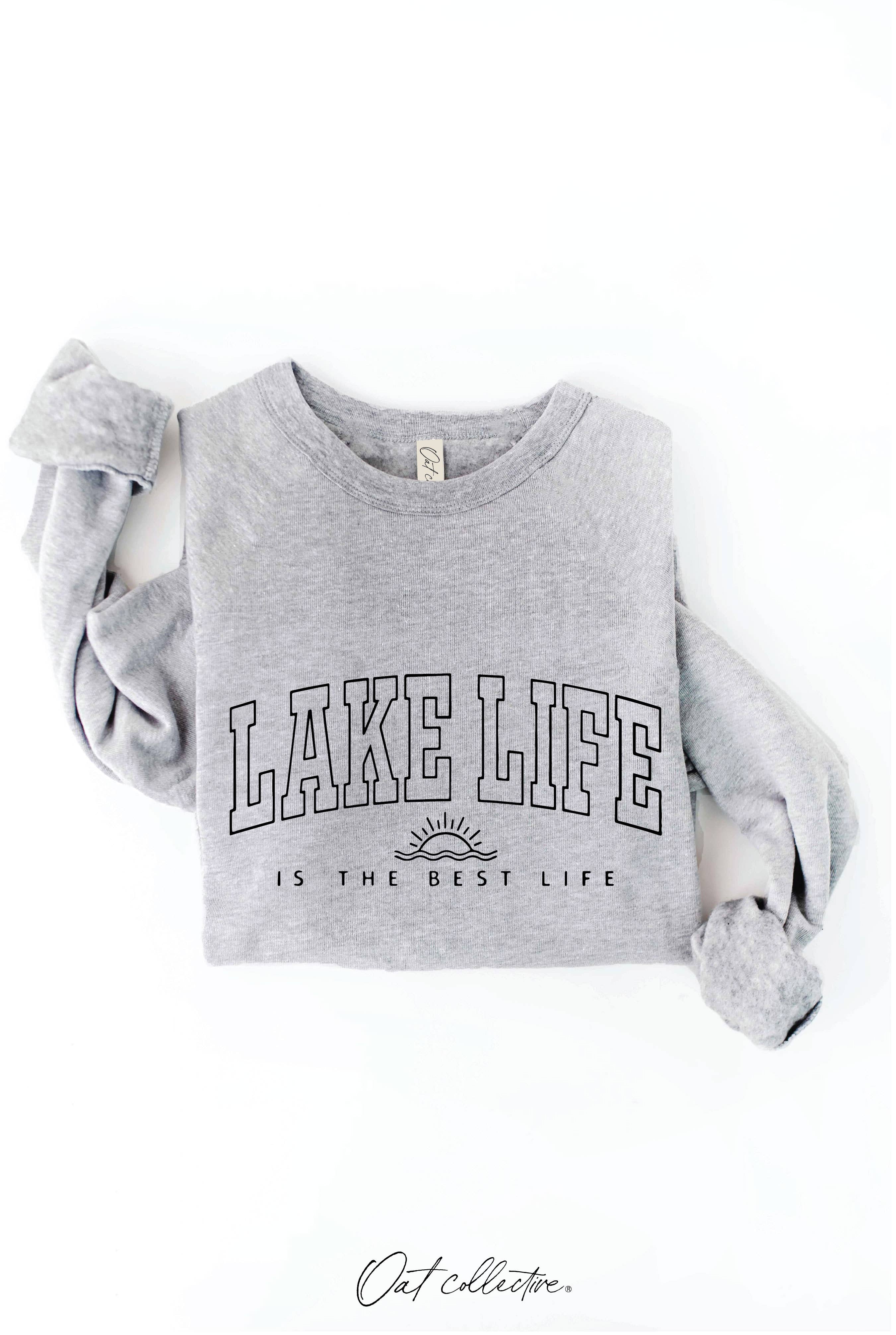 OAT COLLECTIVE - Wholesale Graphic Sweatshirt - Women's - LAKE LIFE IS THE BEST LIFE Graphic Sweatshirt7