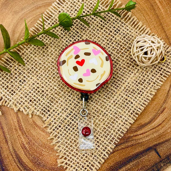 Velaris Wood and Vinyl – Engroshandel Badgetilbehør - Dame – Valentine Chokolade Chip Cookie Glitter Emblem