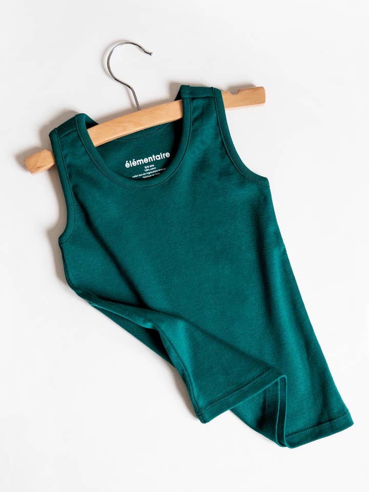 La camiseta sin mangas 100% algodón orgánico GOTS para venta al por mayor de élémentaire