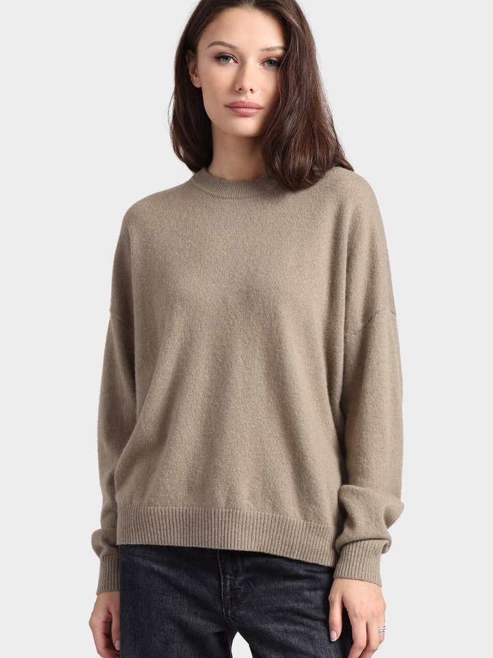 Cashmere Oversized Crew for wholesale by Minnie Rose