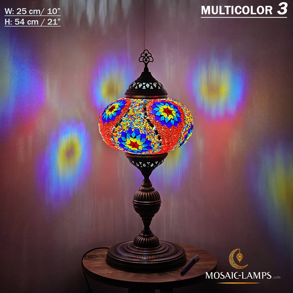Mosaic Lamps - Wholesale Accent/Desk Lamp - 10+ Colors - Turkish Mosaic X Large Globe Table Lamp, Marrak36