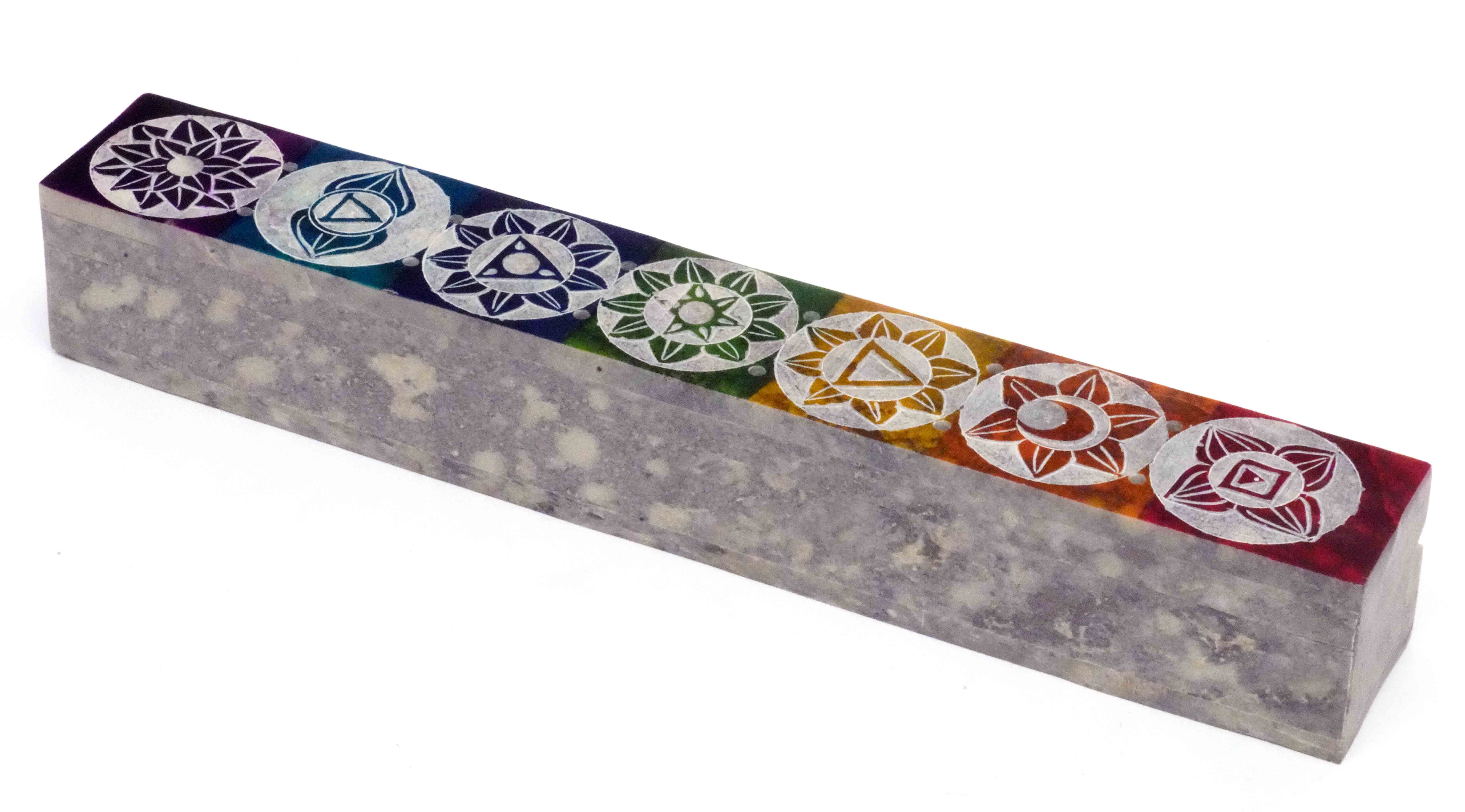 R. Expo/Song of India - Wholesale Incense Holder - 7 Chakra Stone Incense Burner1