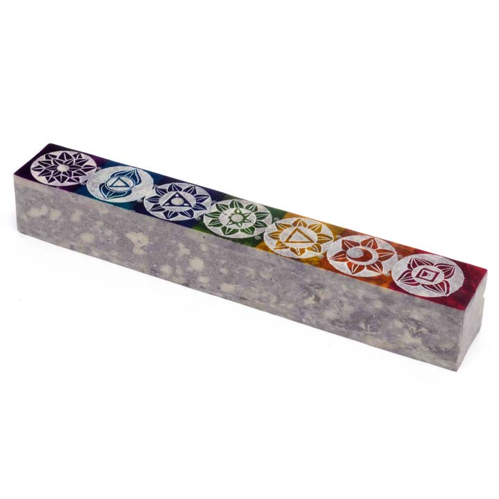 R. Expo/Song of India - Wholesale Incense Holder - 7 Chakra Stone Incense Burner1