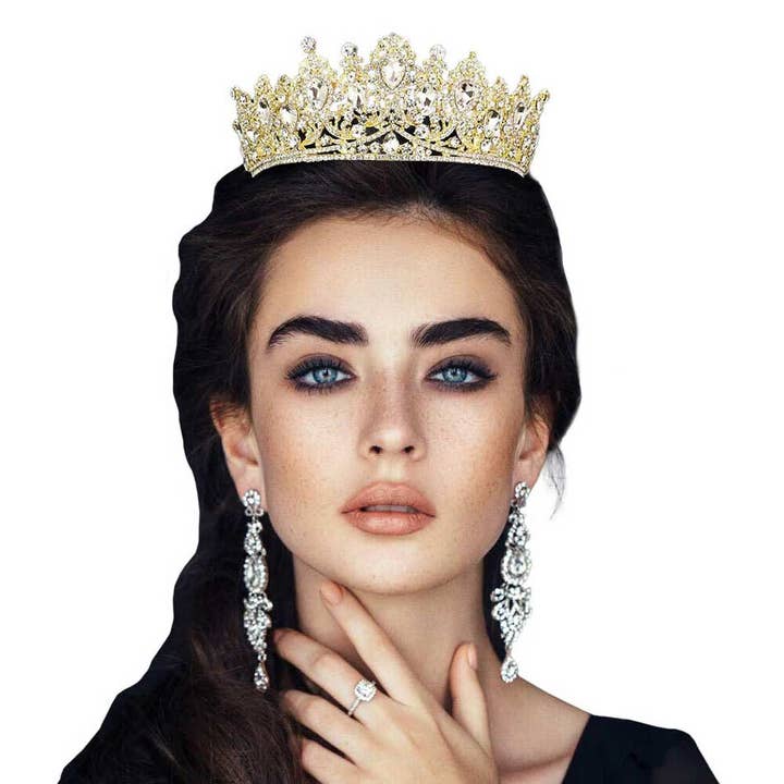 Teardrop Stone Accented Crown Tiara for wholesale by Madeline Love