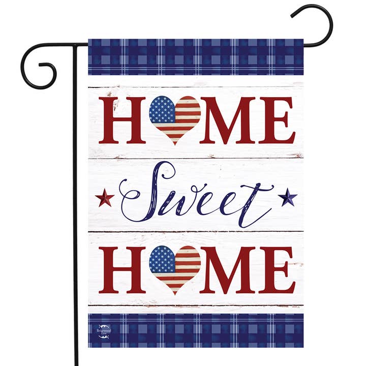 Patriotic Home Sweet Home Double-Sided Garden Flag for wholesale by Briarwood Lane