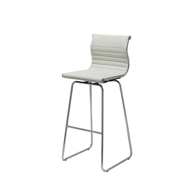 Greenwestons - Wholesale Stool - Two 41" White Leatherette And Steel Bar Stools2