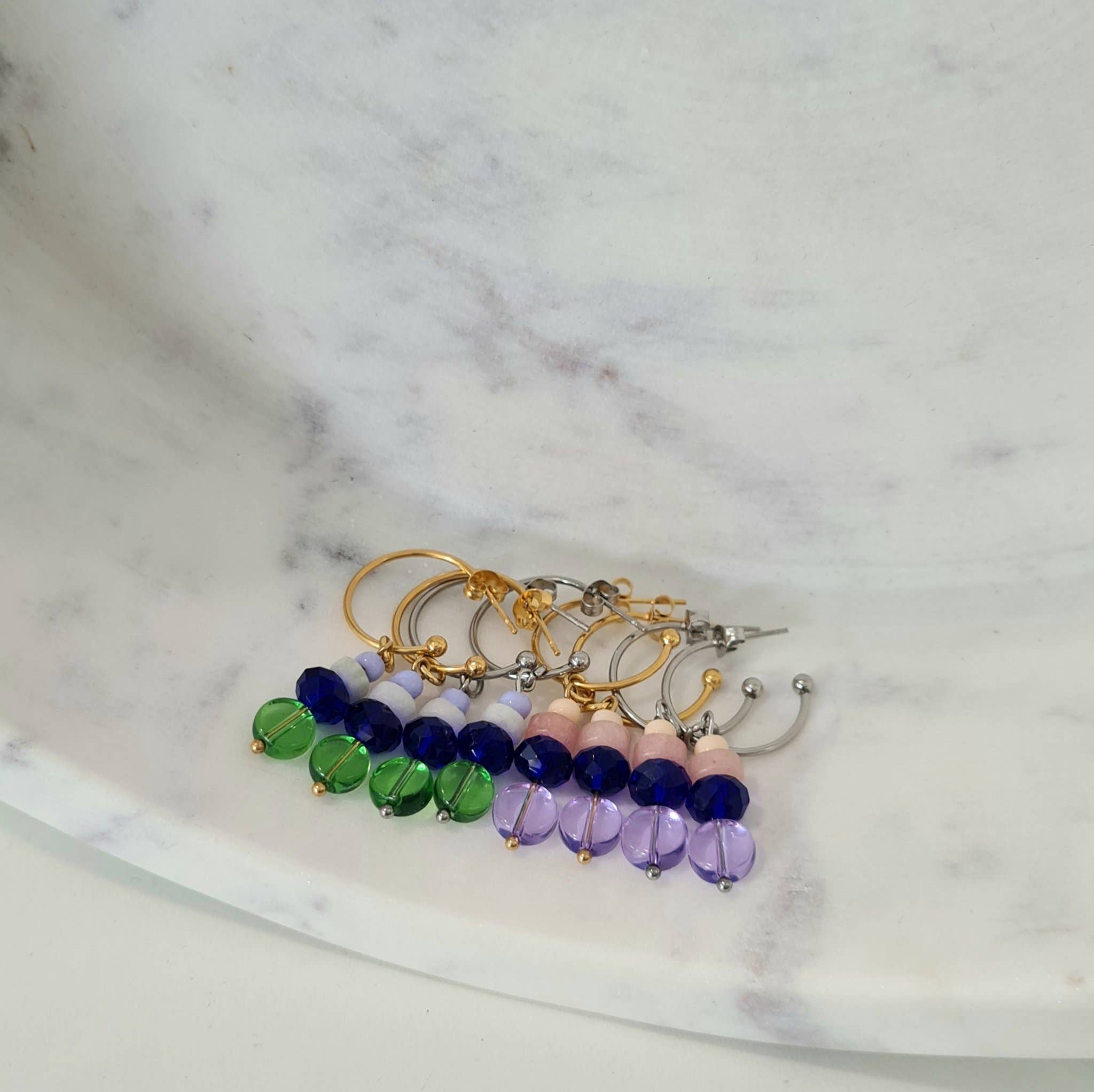 REMOVED BRAND - Vendita all'ingrosso Orecchini pendenti - Orecchini Hailey in acciaio inossidabile dorato con quarzo rosa3