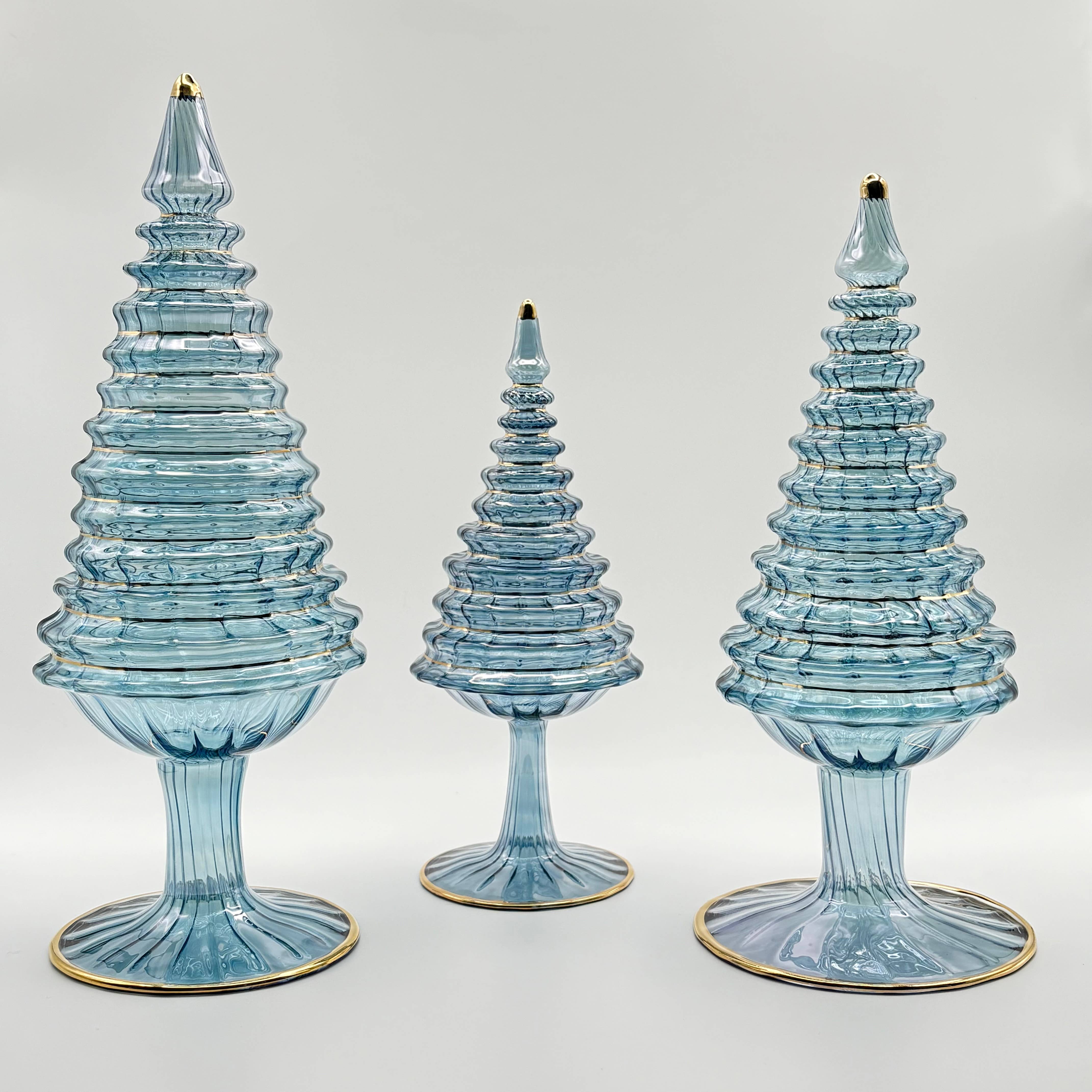 Dandarah - Wholesale Christmas Decoration - Blown Glass Tabletop Christmas Tree - Spruce Light Blue2
