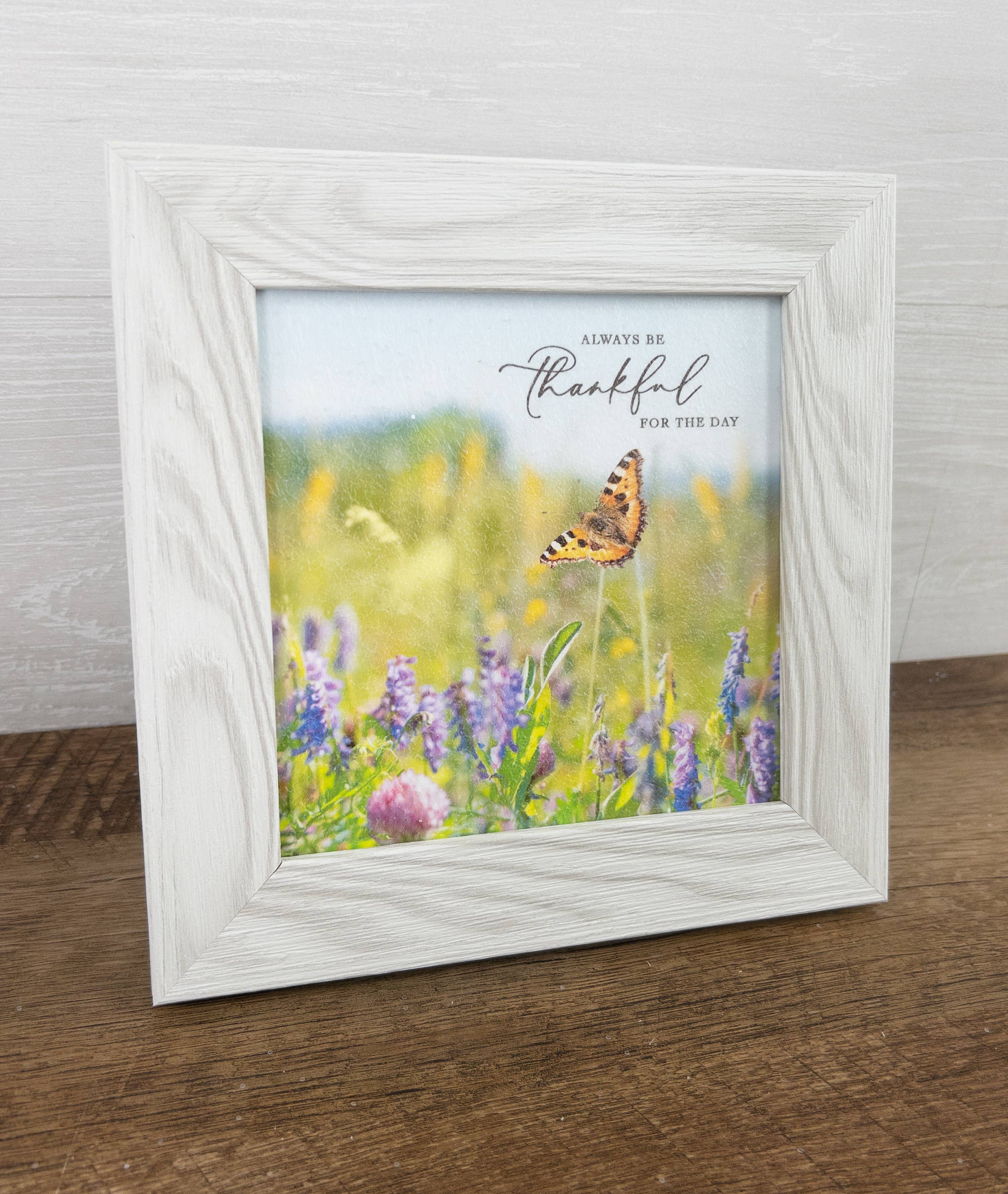 Summer Snow Art - Wholesale Sign - Always Be Thankful Butterflies Art Sign Picture Spring1