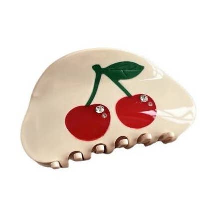 Garra de Pelo de Acetato Cereza Estilo Retro Blanco Roto con Piedras de Imitación para venta al por mayor de Fleur de lys collections