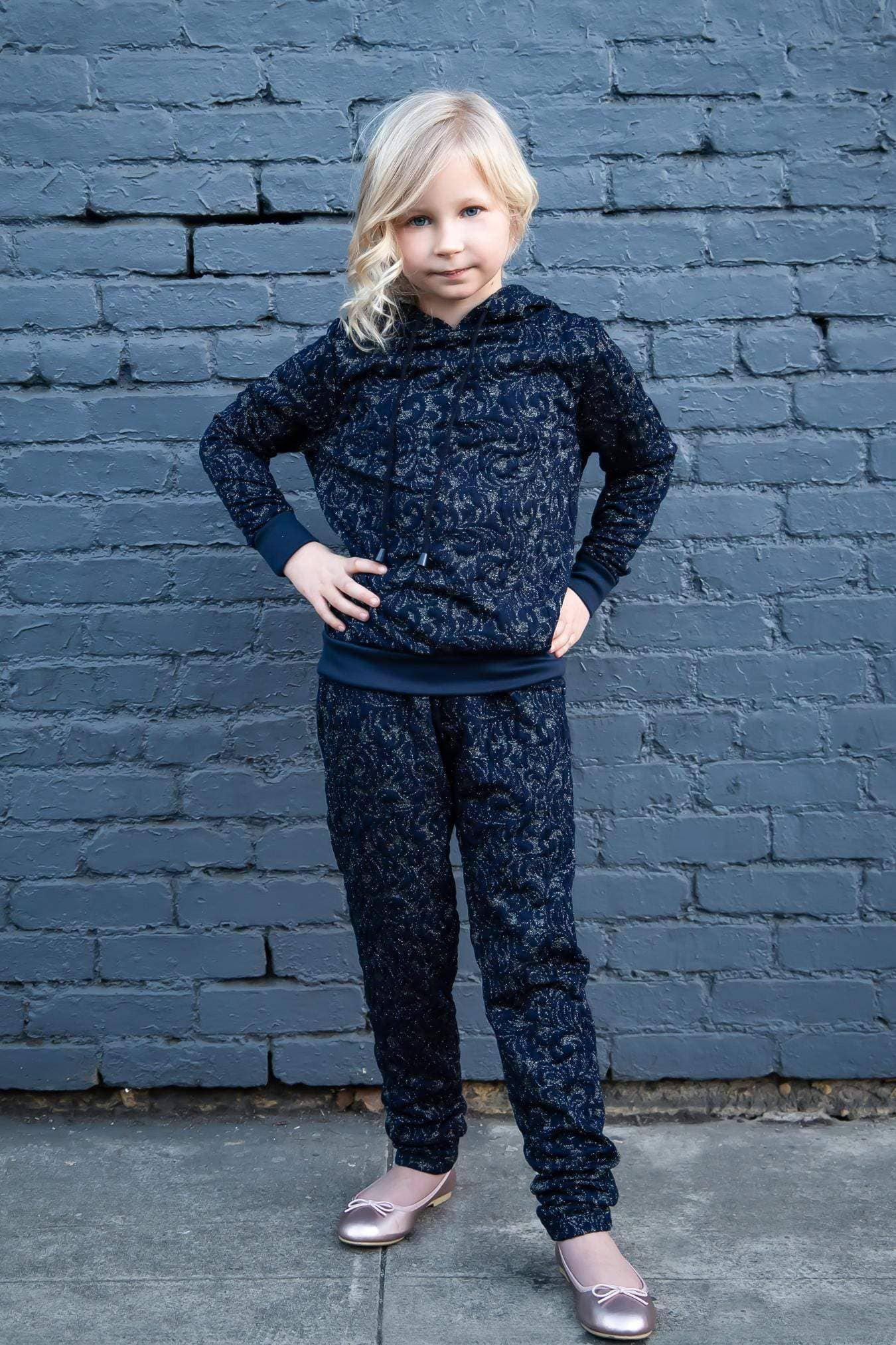 Eva Franco - Wholesale Lounge Sweatpants/Joggers - Kids - Chia Mini Jogger - Navy Knit - Girls1