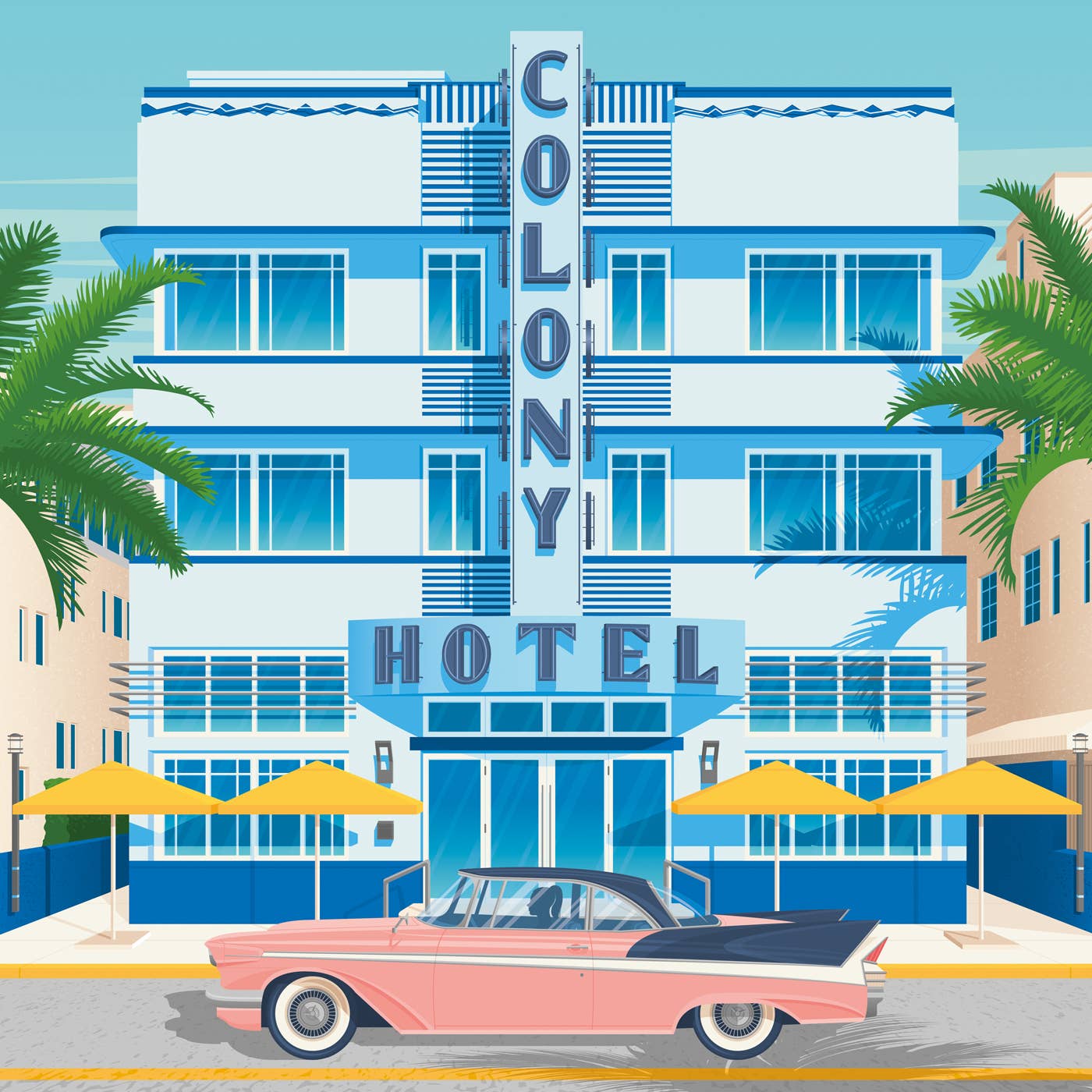 Olahoop Travel Posters - Wholesale Poster - Miami Florida - Colony Hotel - USA Travel Poster3