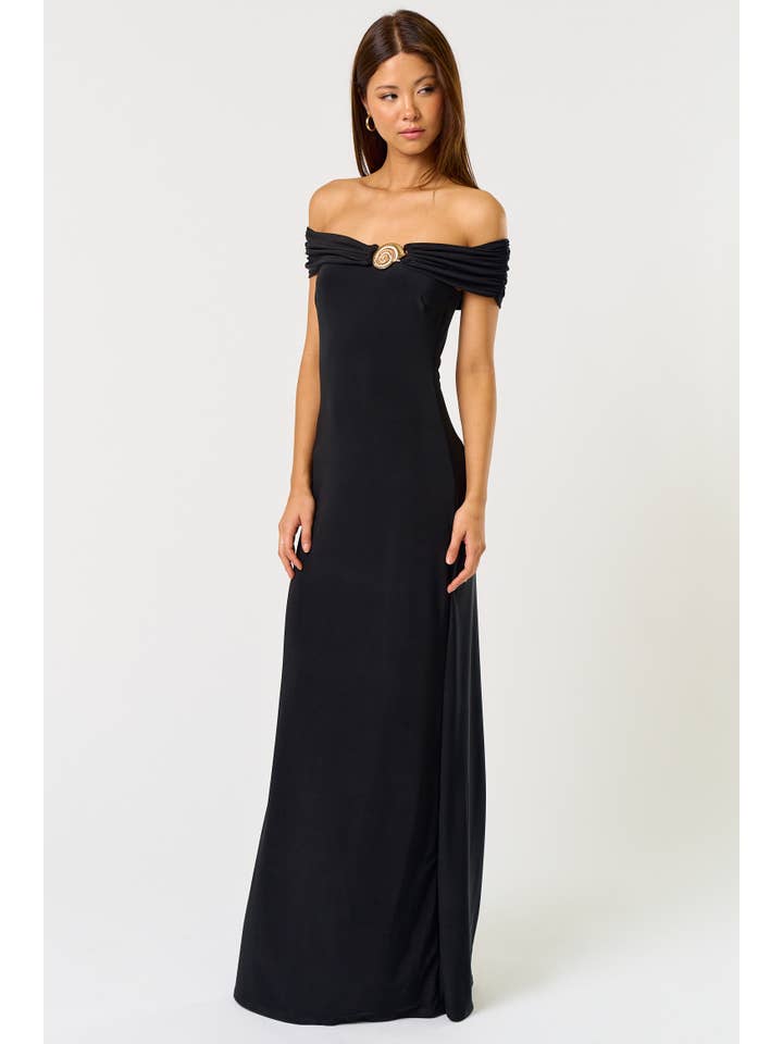 Blue Blush - Wholesale Dress - Women's - BD110 OFF THE SHOULDER SUMMER MAXI DRESS