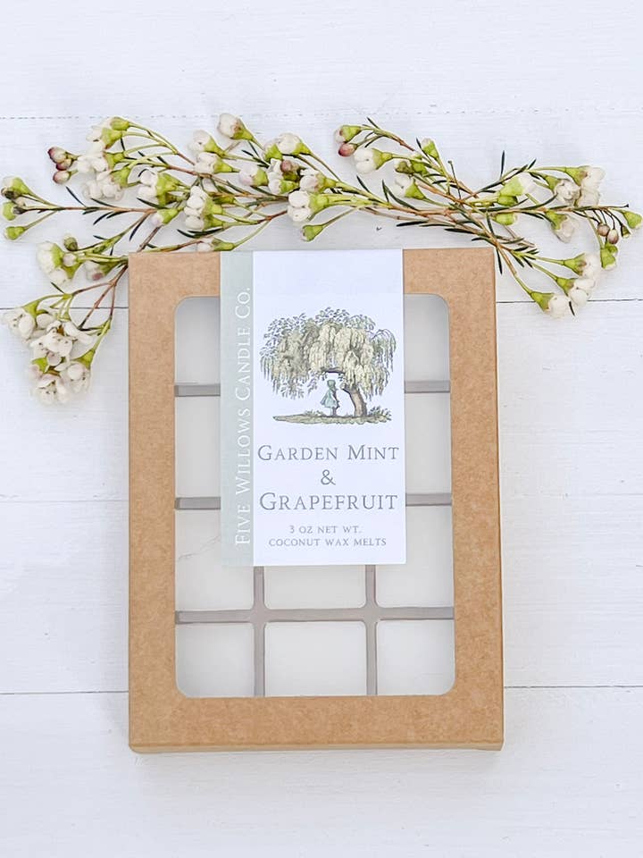 Garden Mint and Grapefruit Wax Melts for wholesale by Five Willows Candle Co.