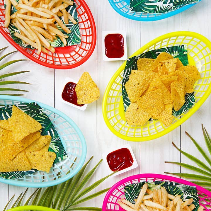 Talking Tables USA - Wholesale Serve Bowl - Colorful Plastic Food Baskets | 6 Pack | Summer | BBQ |