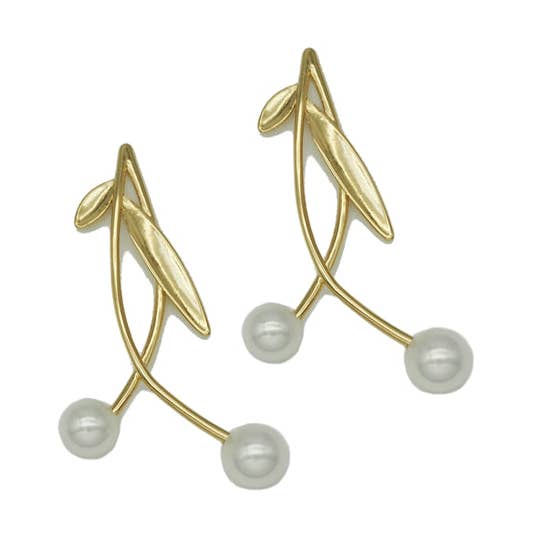 CZ Pearl Cherry Charm, Sku#Y702 for wholesale by BestBeads&Beyond