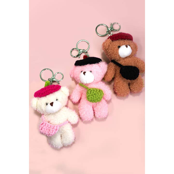 JOSSLYN by wall to wall - Vendita all'ingrosso Portachiavi - Unisex - Portachiavi a forma di orsetto con cappello lavorato a maglia