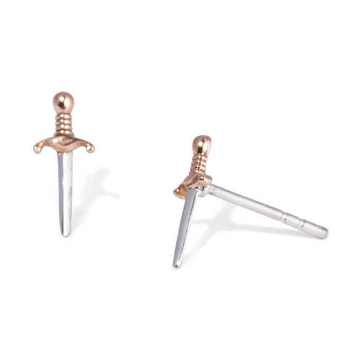 Mini boucles d'oreilles en métal mixte 11 x 4 mm pour la vente par Nina Designs