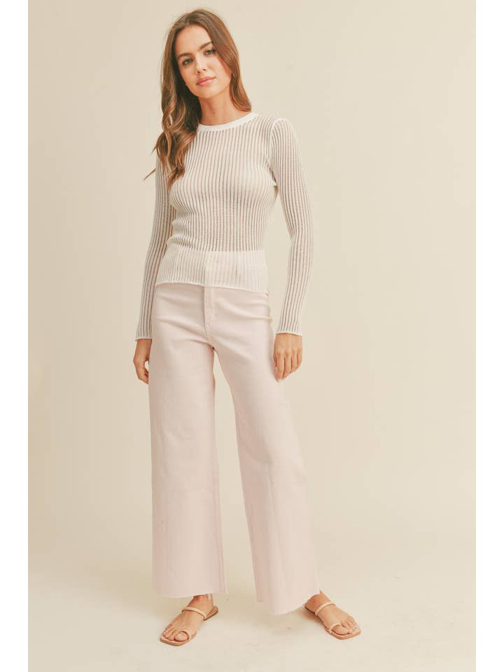 MIOU MUSE - Vente Jean – femme - Pantalon en denim droit à jambes larges MMP62313