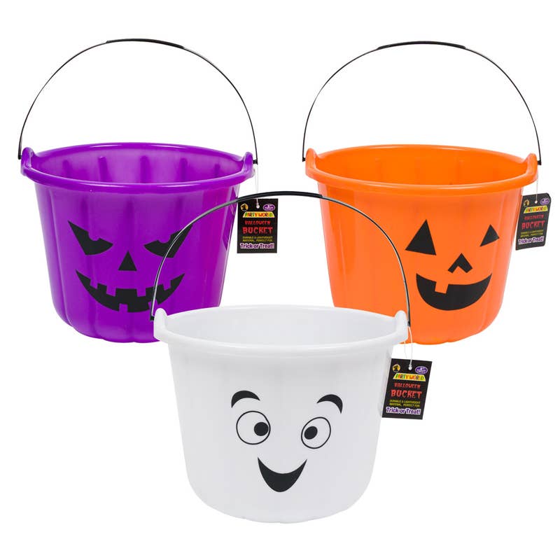 Deluxe Import Trading – wholesale Bucket/pail – Kids – Halloween Pumpkin Bucket- 9''- 3 Assortments0