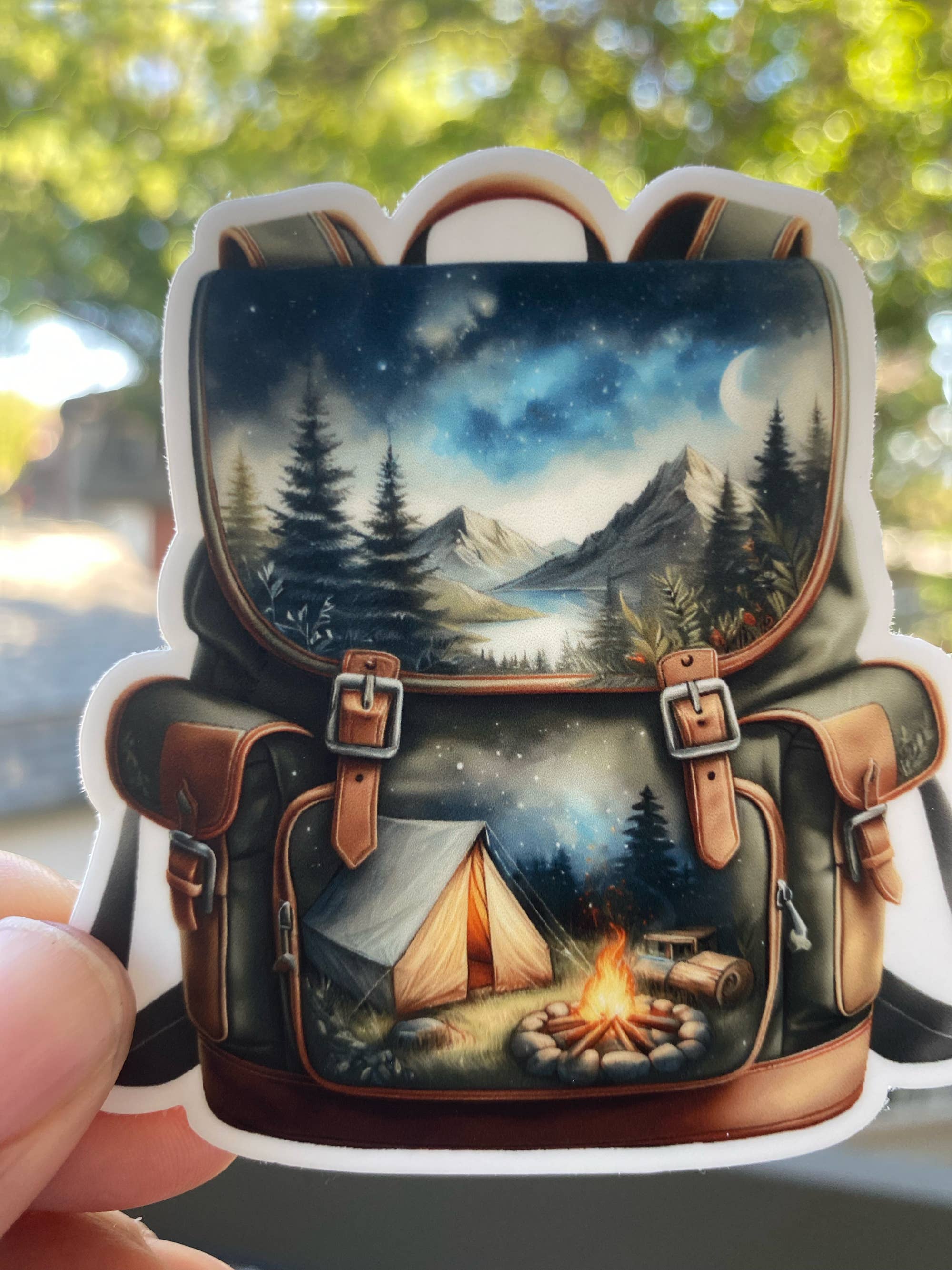 PiggyPrintStickers - Wholesale Sticker - Outdoor Sticker | Tent Camping Scene | Vinyl Decal4