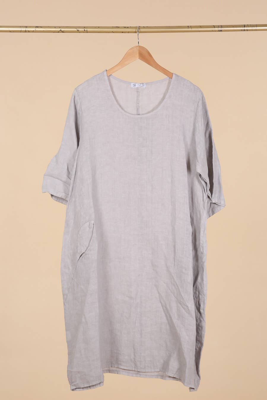 la maison des fibres naturelles - Wholesale Dress - Women's - Round neck dress in 100% linen 676123