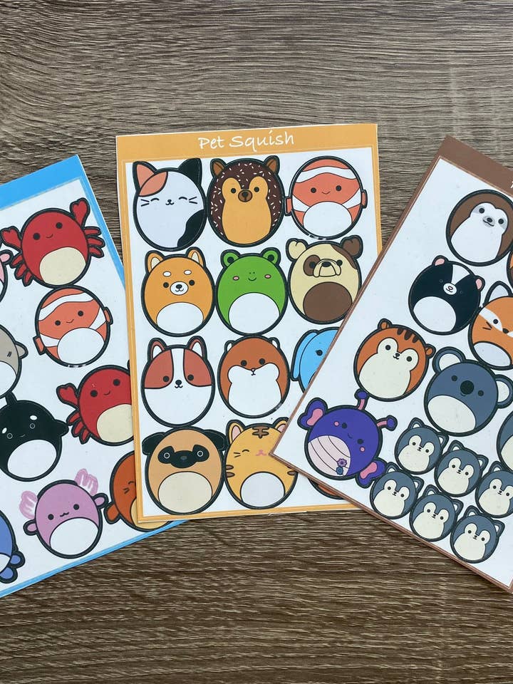 Squishmallow Inspired Stationary Journalary Journaling 4x6 Set por atacado de AstroManatee Shop