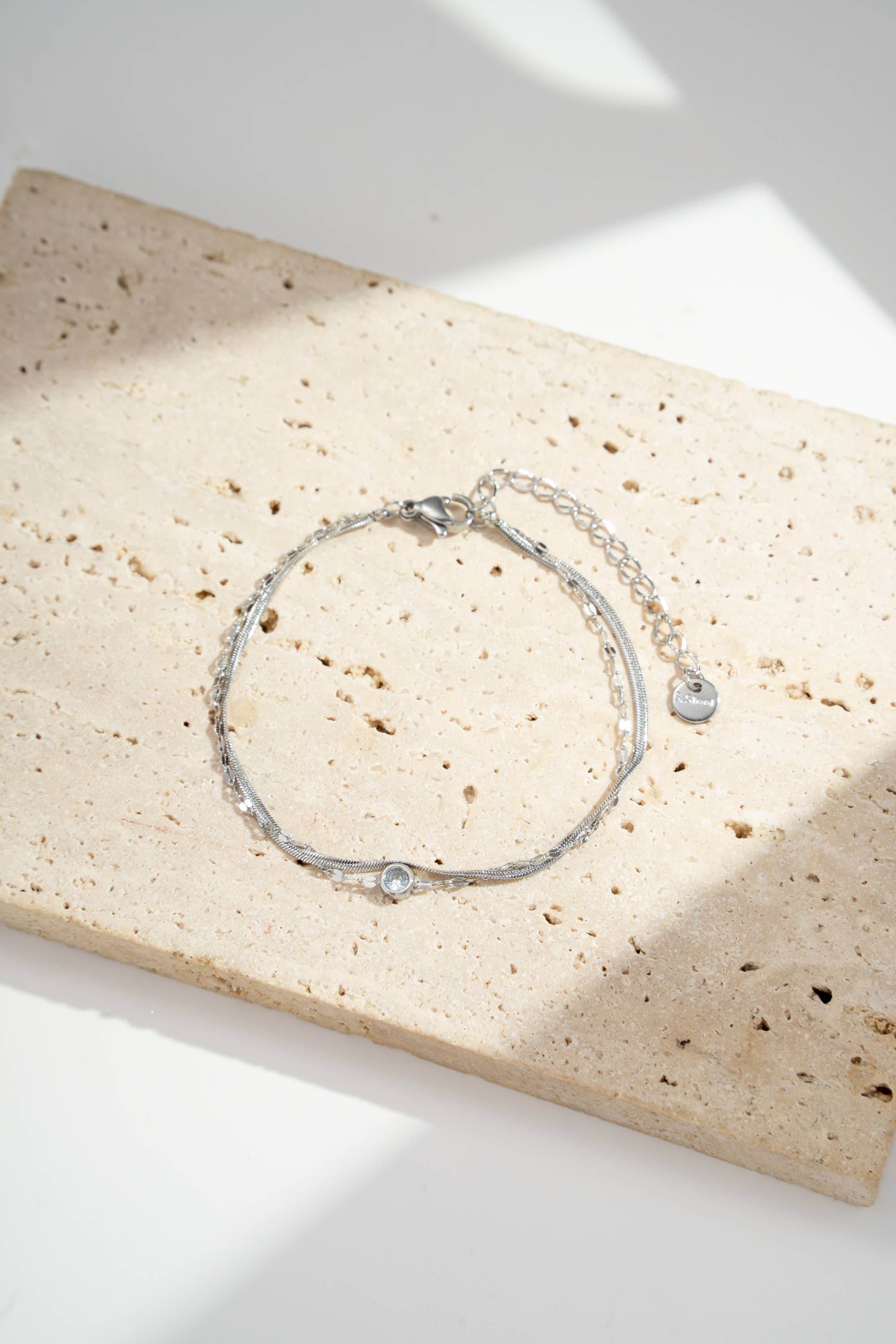 COSMOS - Wholesale Charm/Dangle Bracelet - Double tour stainless steel bracelet with sparkling crystal0