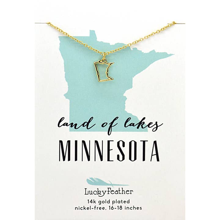 State Necklace - Gold - MINNESOTA and other Purchase Wholesale minnesota mittens. Free Returns & Net 60 Terms on Faire trending on Faire.