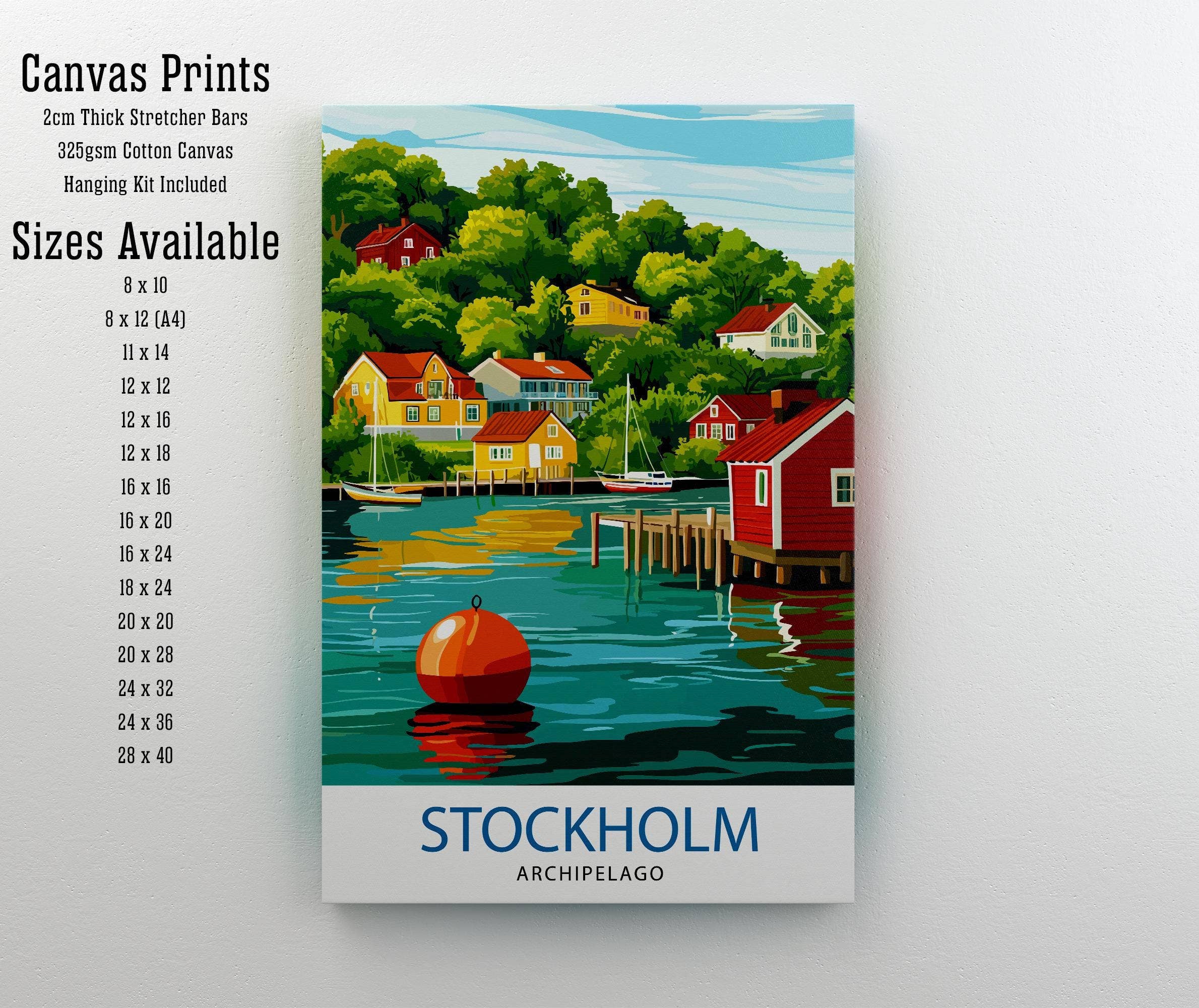 InkNPrintz – wholesale Art print – Stockholm Archipelago Travel Poster Sweden Archipelago Art Stockholm Poster Scenic Archipelago Decor Swedish Nature Art1