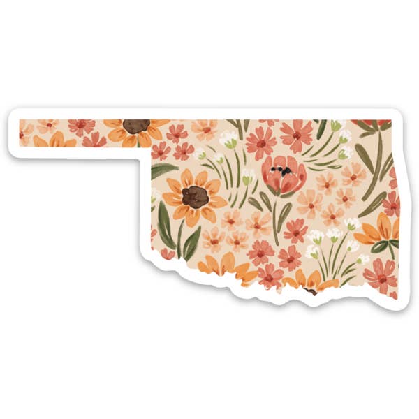 Elyse Breanne Design - Wholesale Sticker - Oklahoma 3.5x3in. Floral State Sticker2