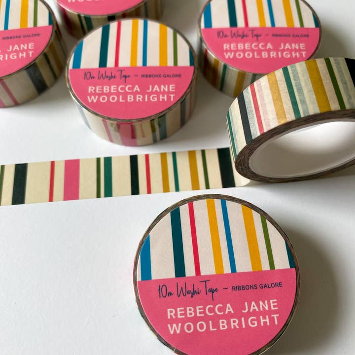 Rebecca Jane Woolbright - Wholesale Washi Tape - Ribbons Galore Washi Tape | eco-friendly, 15mm x 10m, easy-tear