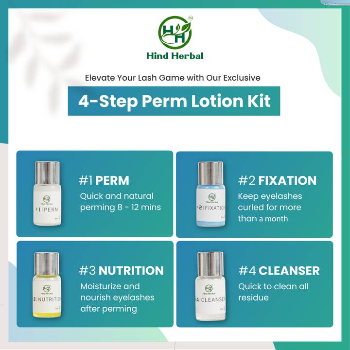 Hind Herbal - Wholesale Eyelash/Brow Serum - Hind Herbal 32-Pcs Eye Lash Perming and Curl Kit with Serum6