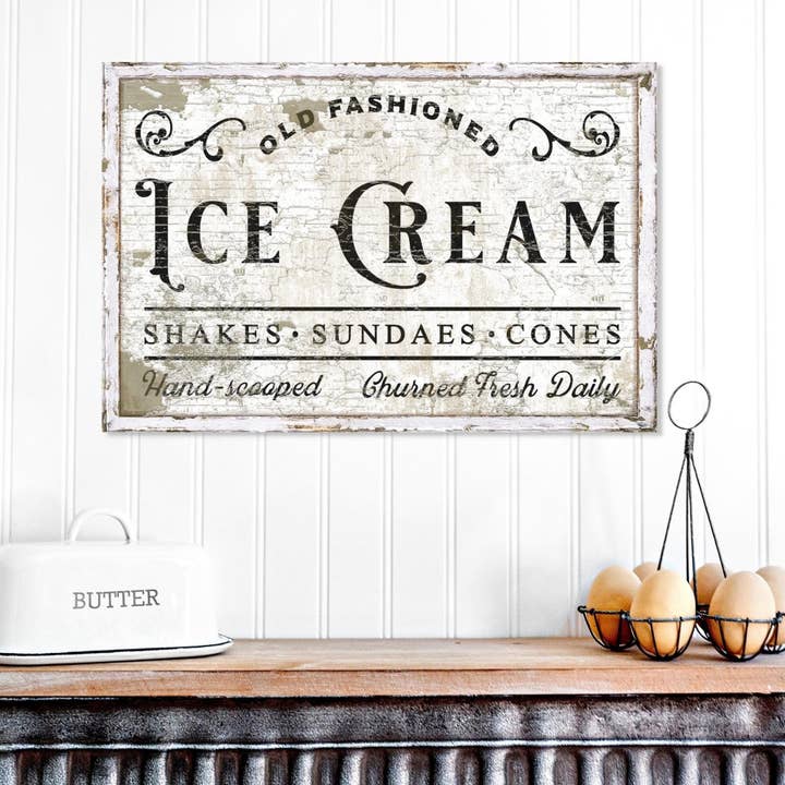 Olive Branch Farmhouse - Wholesale Sign - Vintage Ice Cream Bar Farmhouse Canvas Wall Art