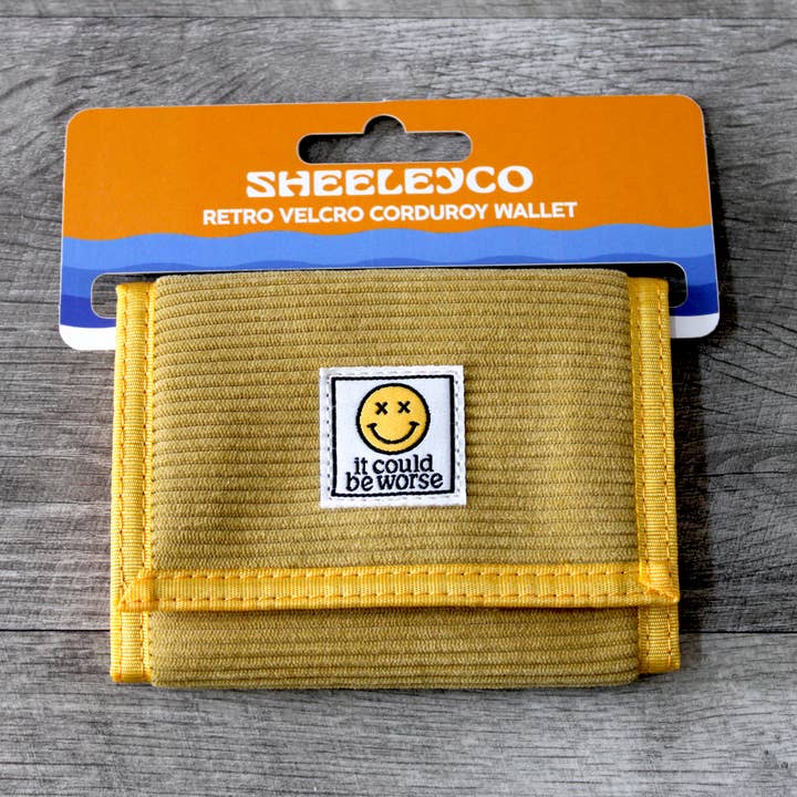 It Could Be Worse Retro Velcro Corduroy Wallet for wholesale by SheeleyCo