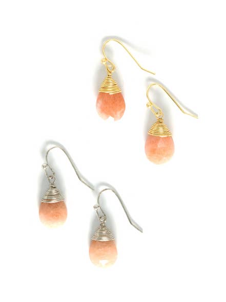 Fair Anita - Wholesale Dangle Earrings - Pink Chalcedony Drop Earrings