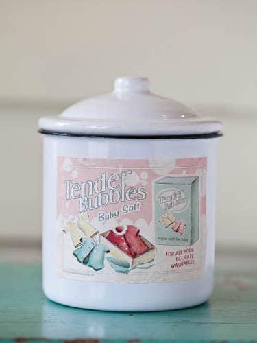Soy Enamelware Cannister 19oz.. - Baby Fresh for wholesale by BeanTowne & Co.