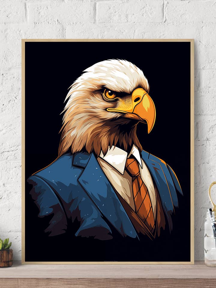 Sofistikeret Eagle Suit Lærred Vægkunsttryk for engroshandel hos Arttique - Artistry Canvas Prints