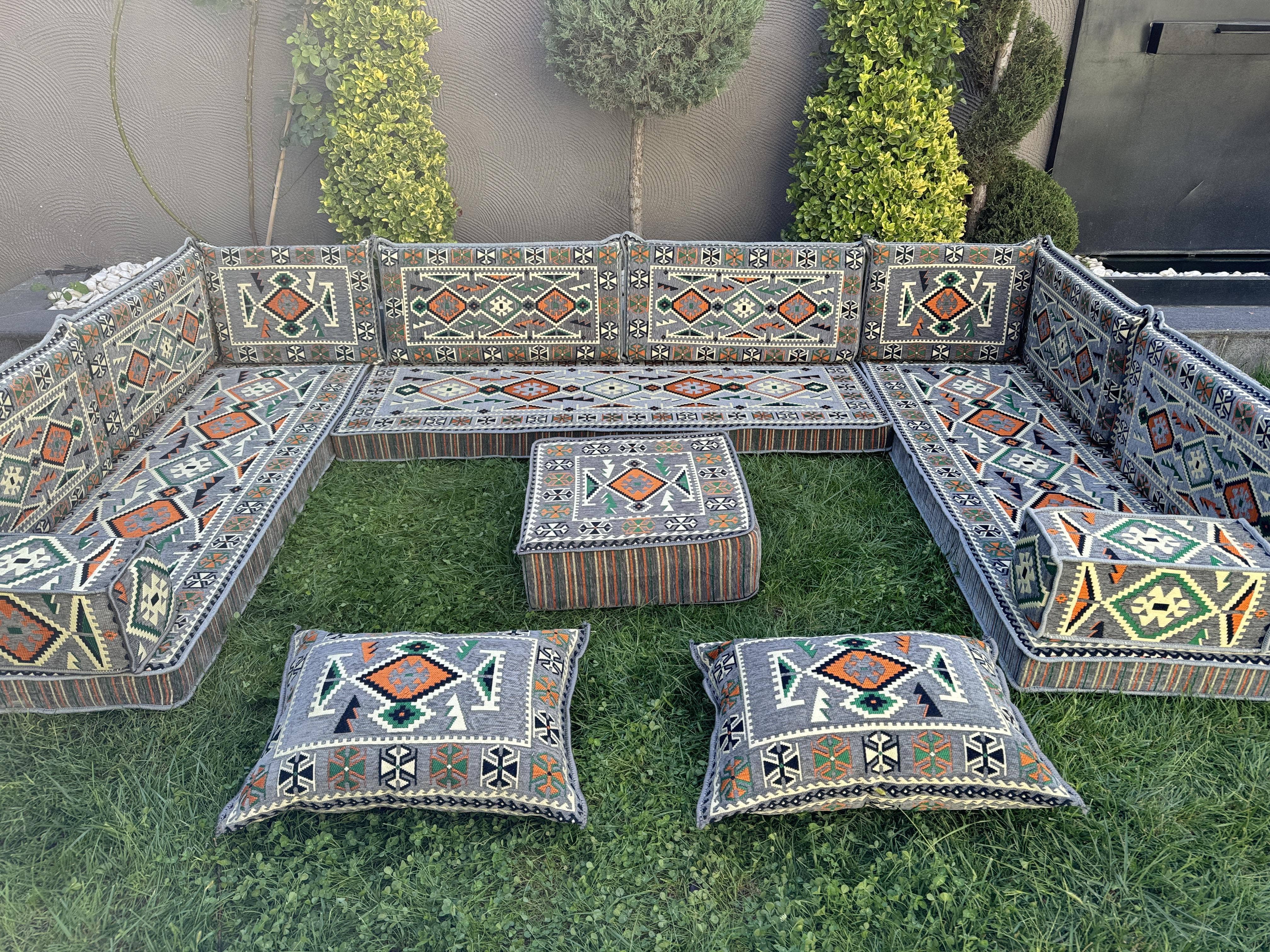 The Loom Wholesale – wholesale Ottoman – Handmade Floor Seating - Kilim Patterned Ottoman Floor Sofa5