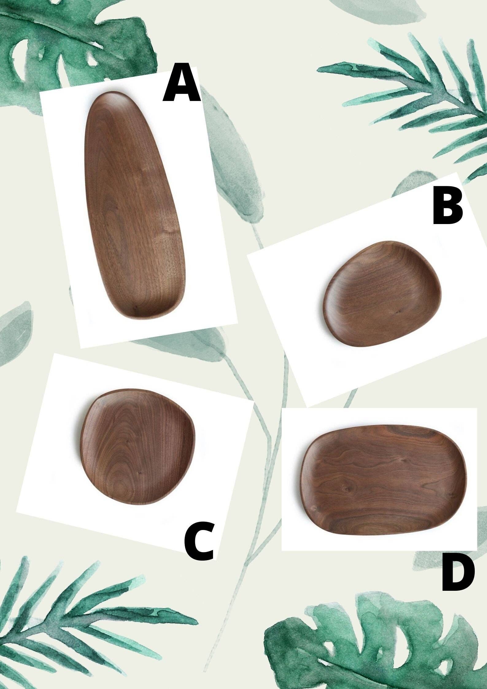 Gohobi （We cover U.S. import duties） - Vente Plateaux de service - Plateau de service en bois de noyer irrégulier Gohobi Plateau à thé7