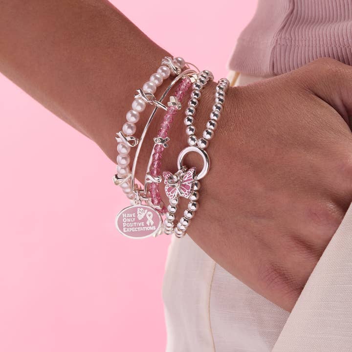 Alex and Ani - Wholesale Charm/Dangle Bracelet - Breast Cancer Awareness Butterfly Stretch Bracelet1