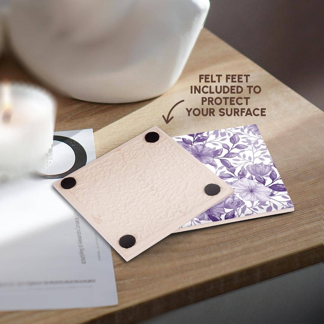 3dRose - Wholesale Coasters - 3dRose, Pretty Purple Petunia Flower Pattern, Coaster3