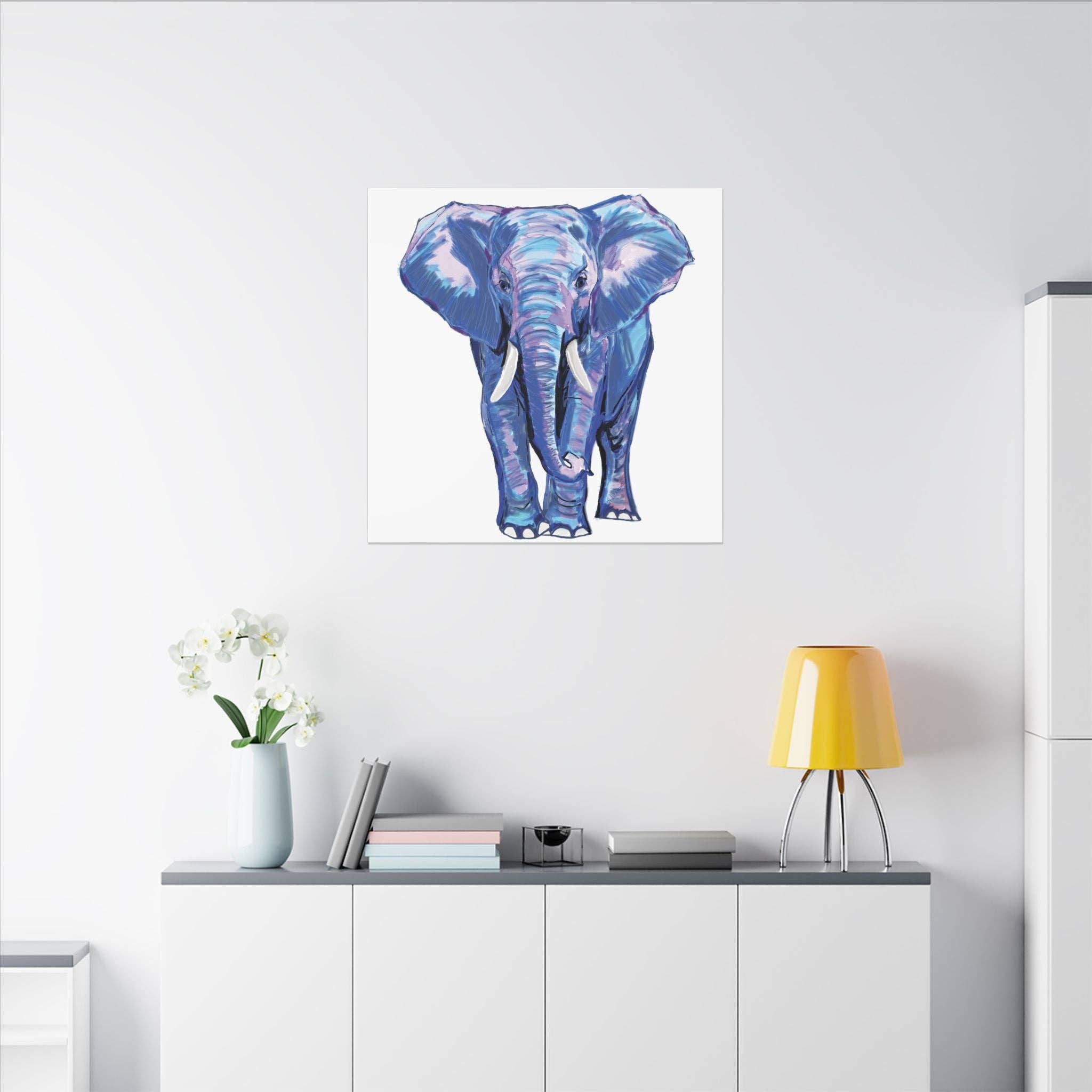 Blue Cava - Wholesale Art Print - Blue and Pink Elephant Canvas Art - Colorful Elephant Wall Décor32