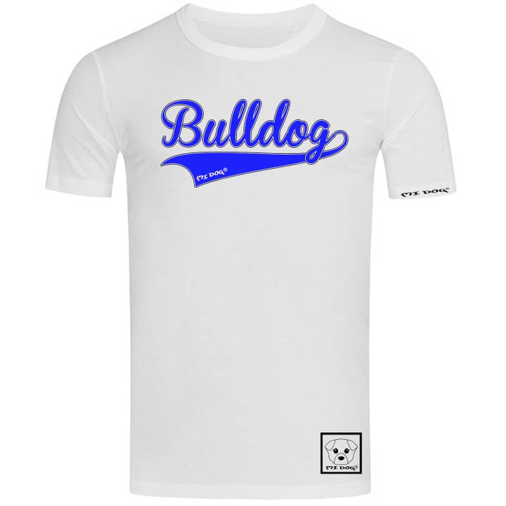 Bulldog Dog Breed Blue Text for wholesale by MI DOG