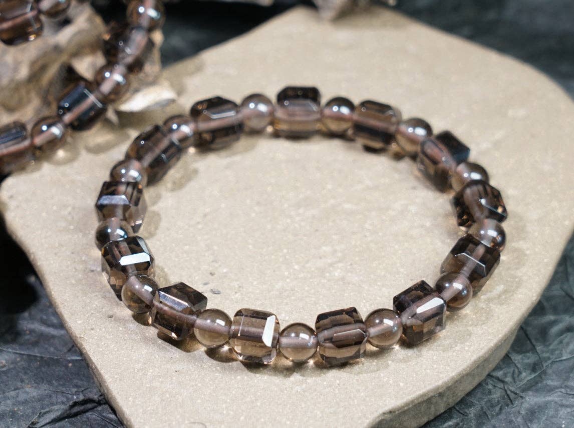 Moon Rituals - Wholesale Beaded Bracelet - Ice Obsidian Cube Bracelet – Natural Black Crystal Jewelry for Protection, Grounding & Christmas Crystal Gift5